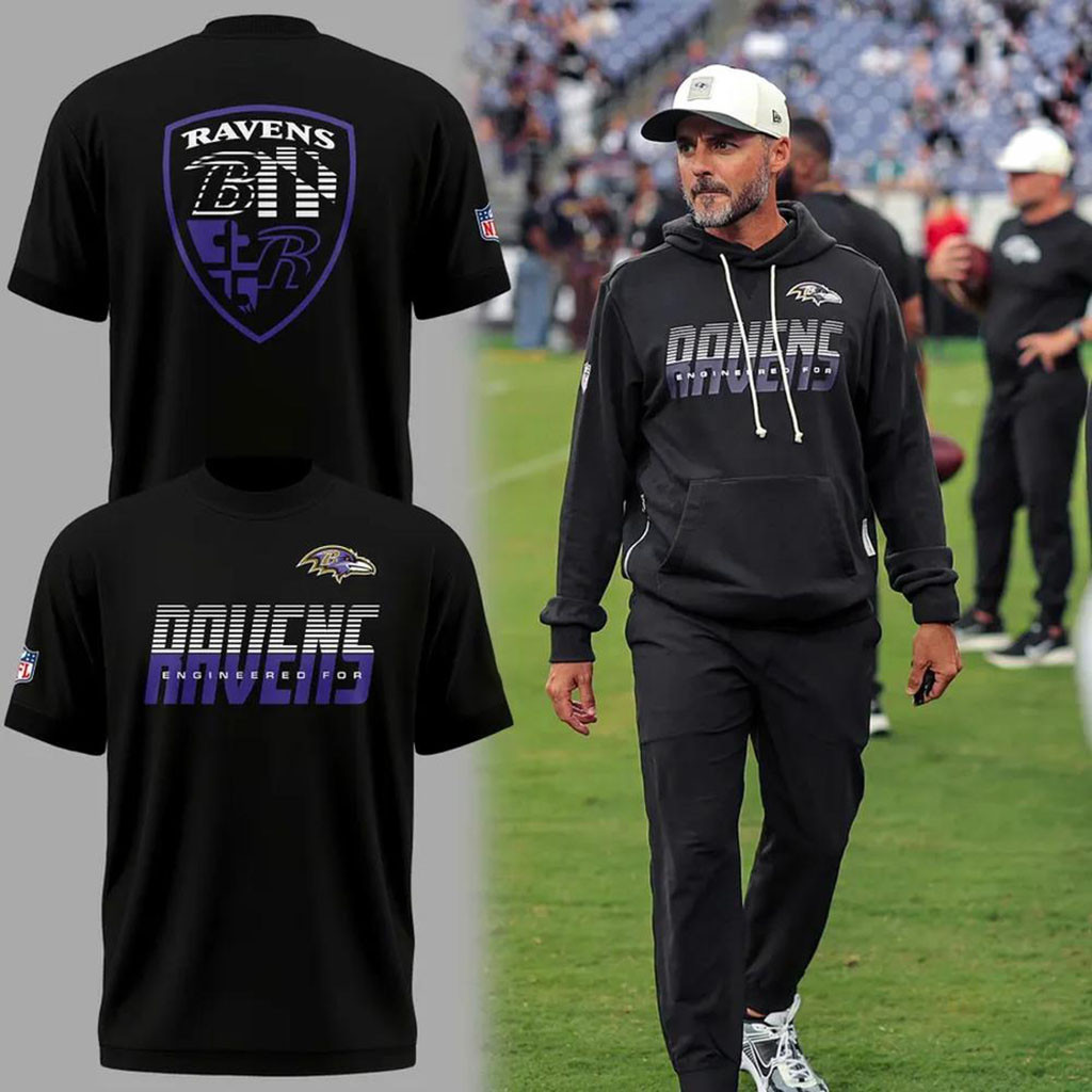 Baltimore Ravens Engineered For Ravens Graphic T-Shirt Ravens Merch Gift For Football Lovers - Kdjoy