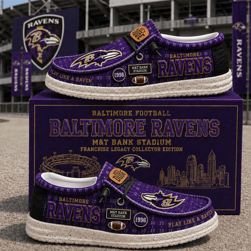 Baltimore Ravens M And T Bank Stadium Shoes Baltimore Ravens Merch Gift For Football Lovers - Kdjoy