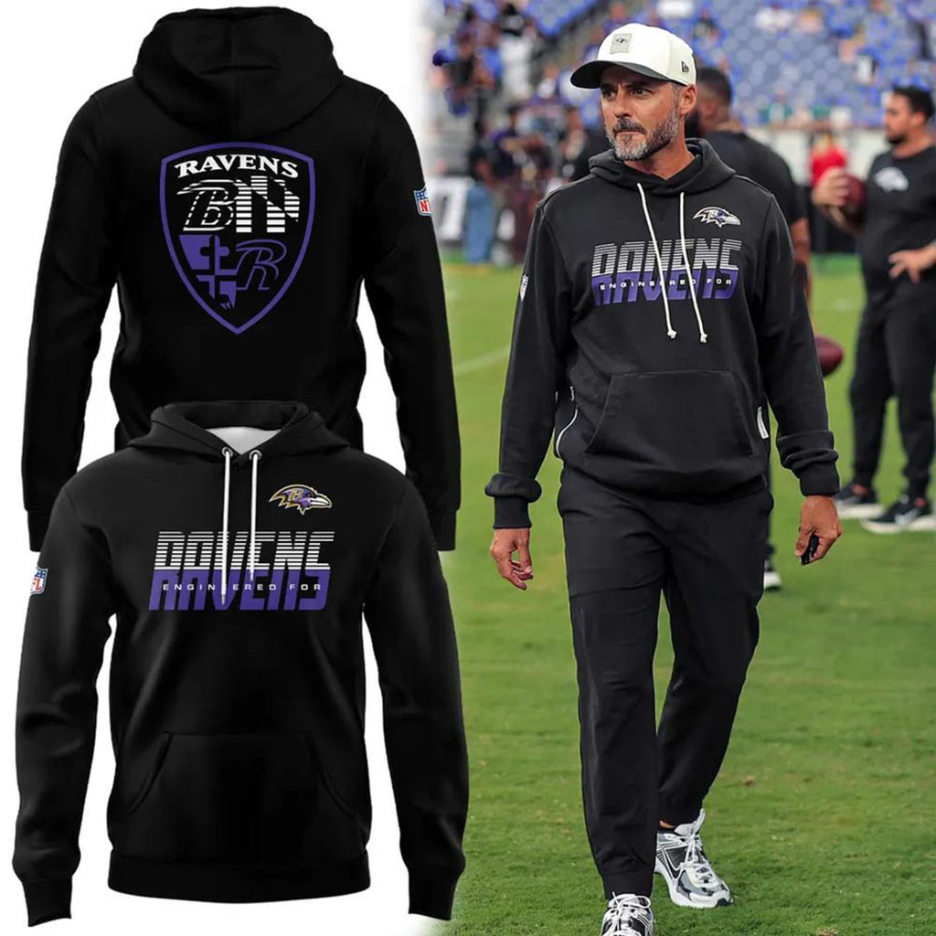 Baltimore Ravens Merch 2026 Engineered For Ravens Hoodie Present For Football Lovers - Kdjoy Baltimore Ravens Merch 2026 Engineered For Ravens Hoodie Present For Football Lovers - Kdjoy