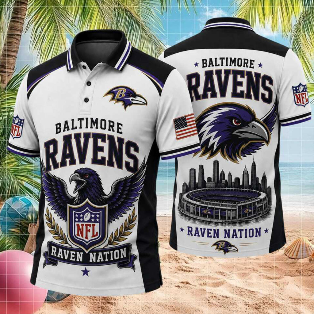 Baltimore Ravens Raven Nation Stadium Polo Shirt Gameday Clothes Football Lovers Gifts - Kdjoy Baltimore Ravens Raven Nation Stadium Polo Shirt Gameday Clothes Football Lovers Gifts - Kdjoy