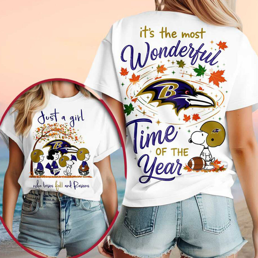 Baltimore Ravens Snoopy Fall Leaves Wonderful Shirt Autumn T-Shirt Baltimore Ravens Merch Gift - Kdjoy Baltimore Ravens Snoopy Fall Leaves Wonderful Shirt Autumn T-Shirt Baltimore Ravens Merch Gift - Kdjoy