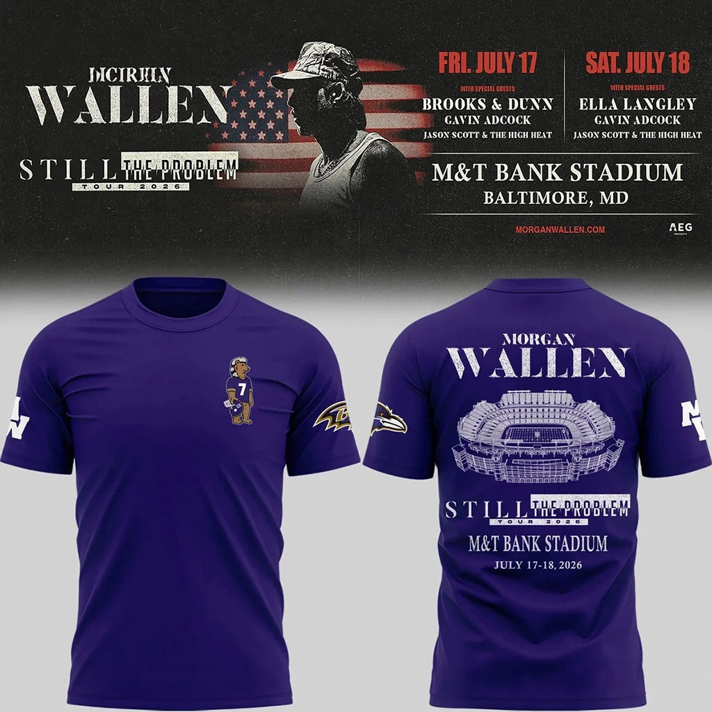 Baltimore Ravens X Morgan Wallen Purple T-Shirt 2026 Ravens Merch Best Gifts For Football Fans - Kdjoy