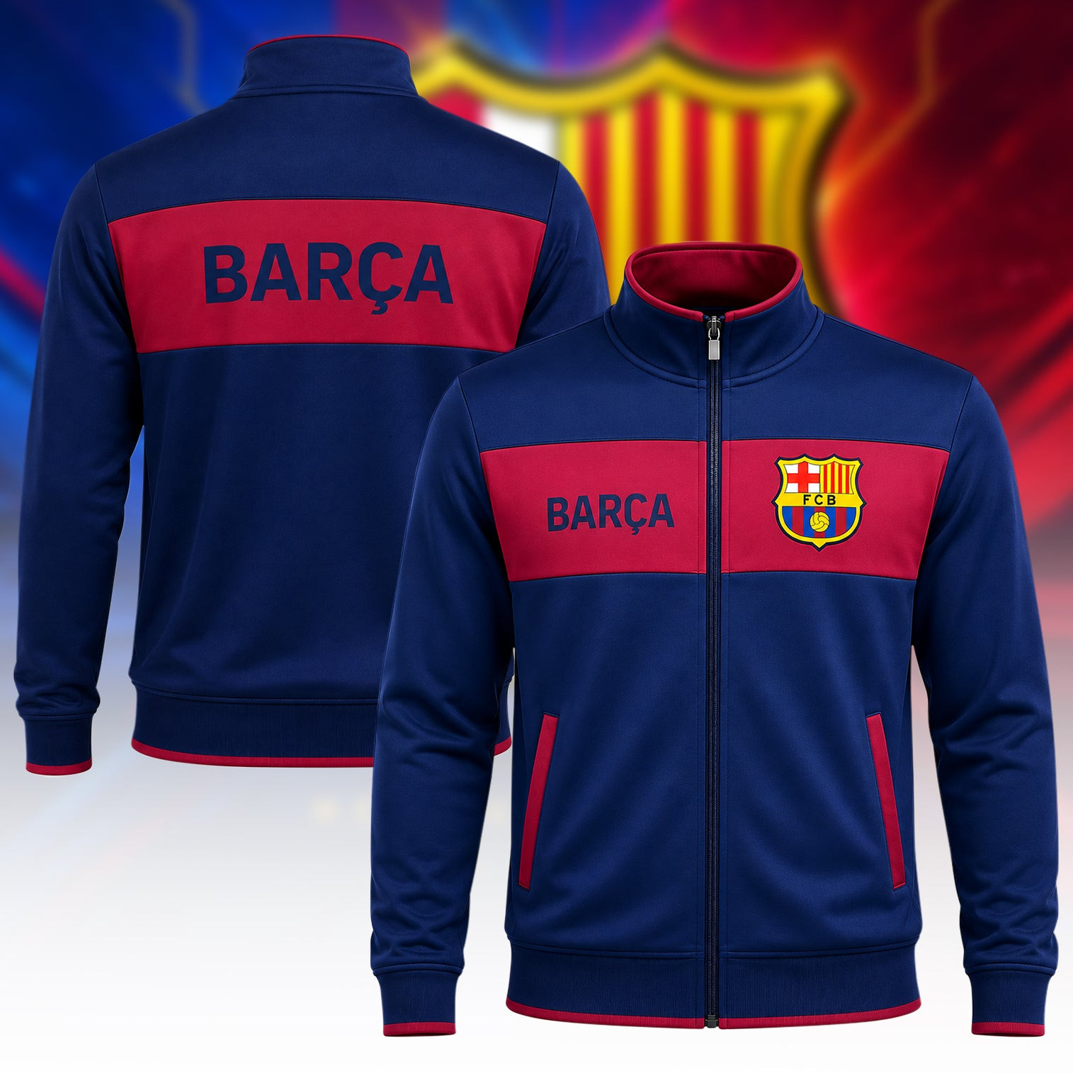 Barcelona 2026 Stand Collar Jacket FC Merch Present For Football Lovers - Kdjoy