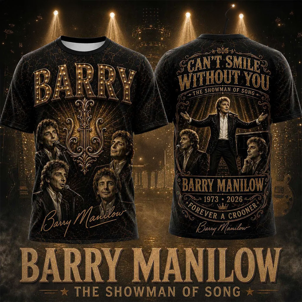 Barry Manilow The Showman Of Song Portrait T-Shirt Forever A Crooner Tee Barry Manilow Merch - Kdjoy Barry Manilow The Showman Of Song Portrait T-Shirt Forever A Crooner Tee Barry Manilow Merch - Kdjoy