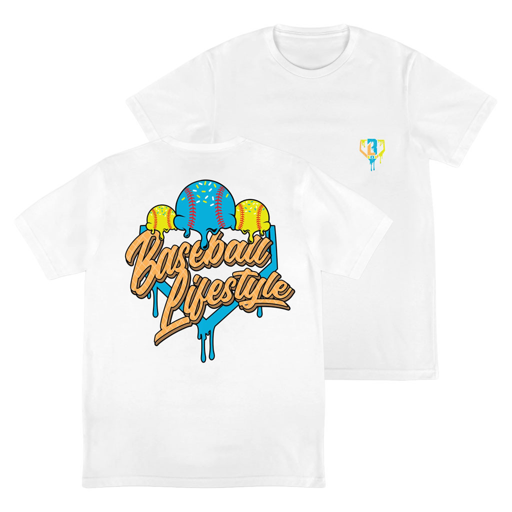 Baseball Lifestyle 101 Merch 2026 Ice Cream T-Shirt White Unique Gift For Baseball Fans