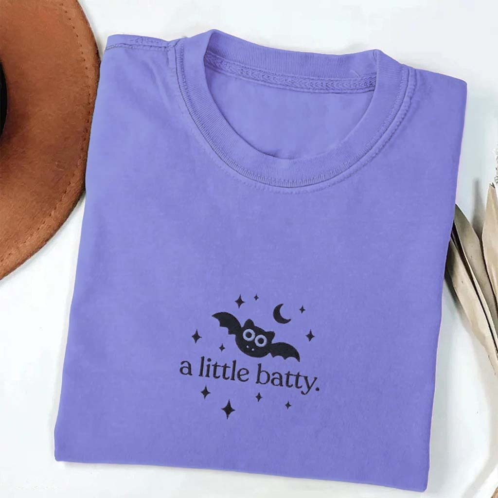 Bat Moon Stars A Little Batty T-Shirt Cute Halloween Clothing Gifts For Sisters - Kdjoy Bat Moon Stars A Little Batty T-Shirt Cute Halloween Clothing Gifts For Sisters - Kdjoy