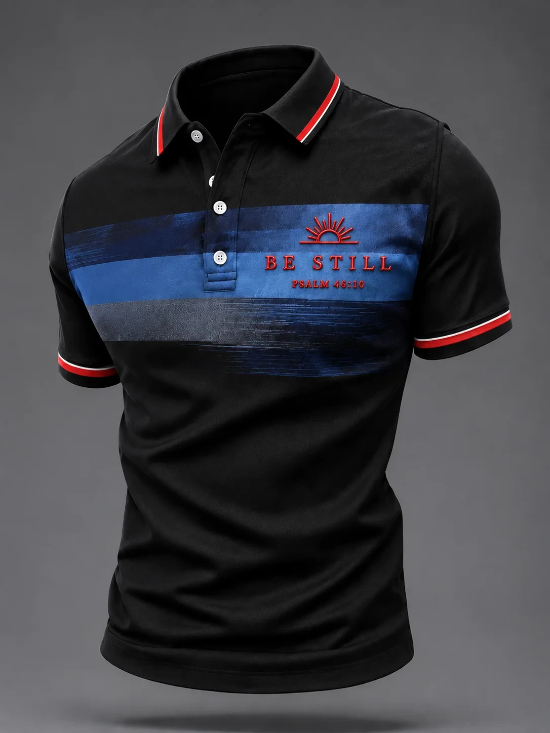Be Still Psalm 46 10 Polo Shirt Christian Be Still Sunrise Shirt Birthday Presents For Men - Kdjoy Be Still Psalm 46 10 Polo Shirt Christian Be Still Sunrise Shirt Birthday Presents For Men - Kdjoy