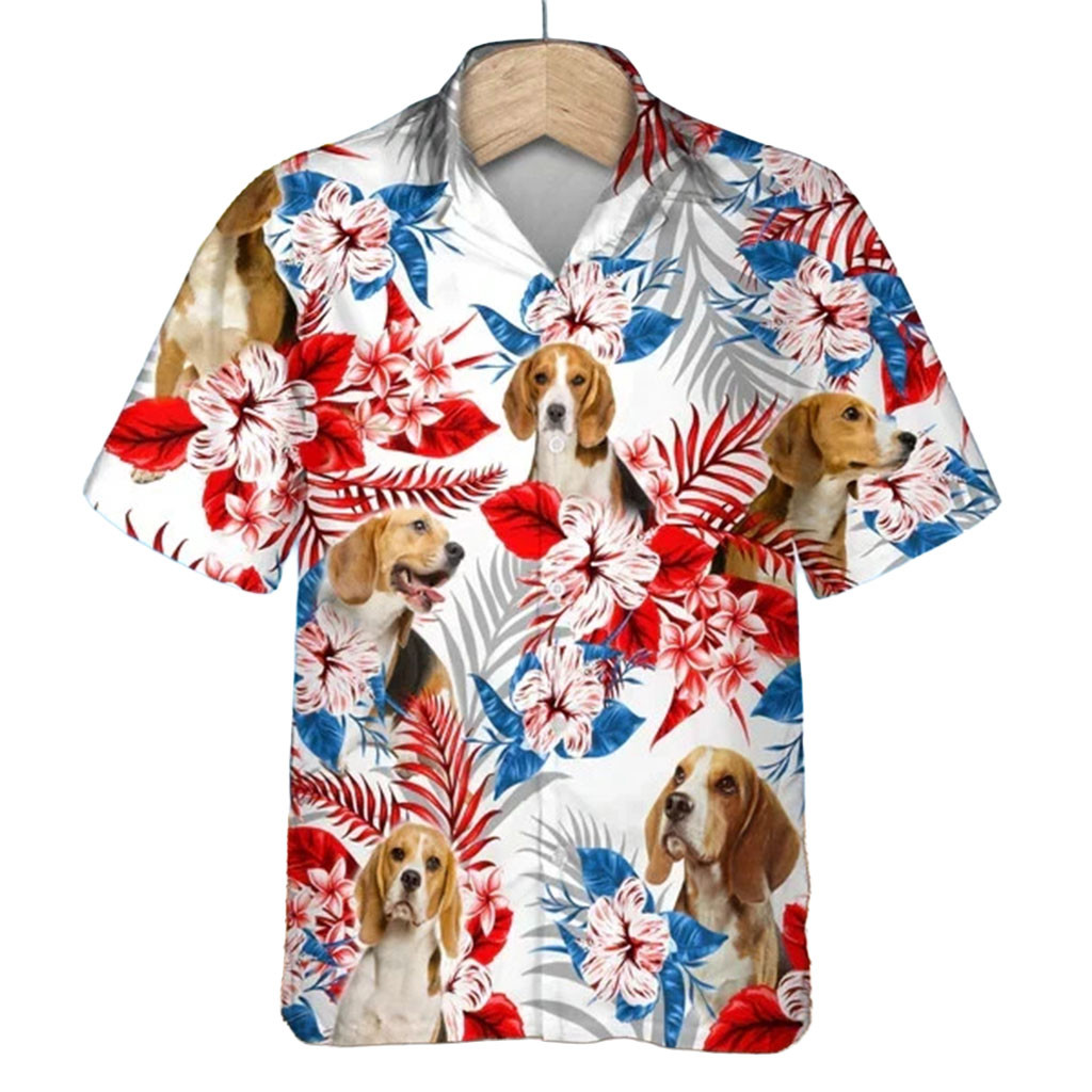 Beagle Tropical Hawaiian Shirt Floral Summer Aloha Shirt Best Gift For Dog Lovers