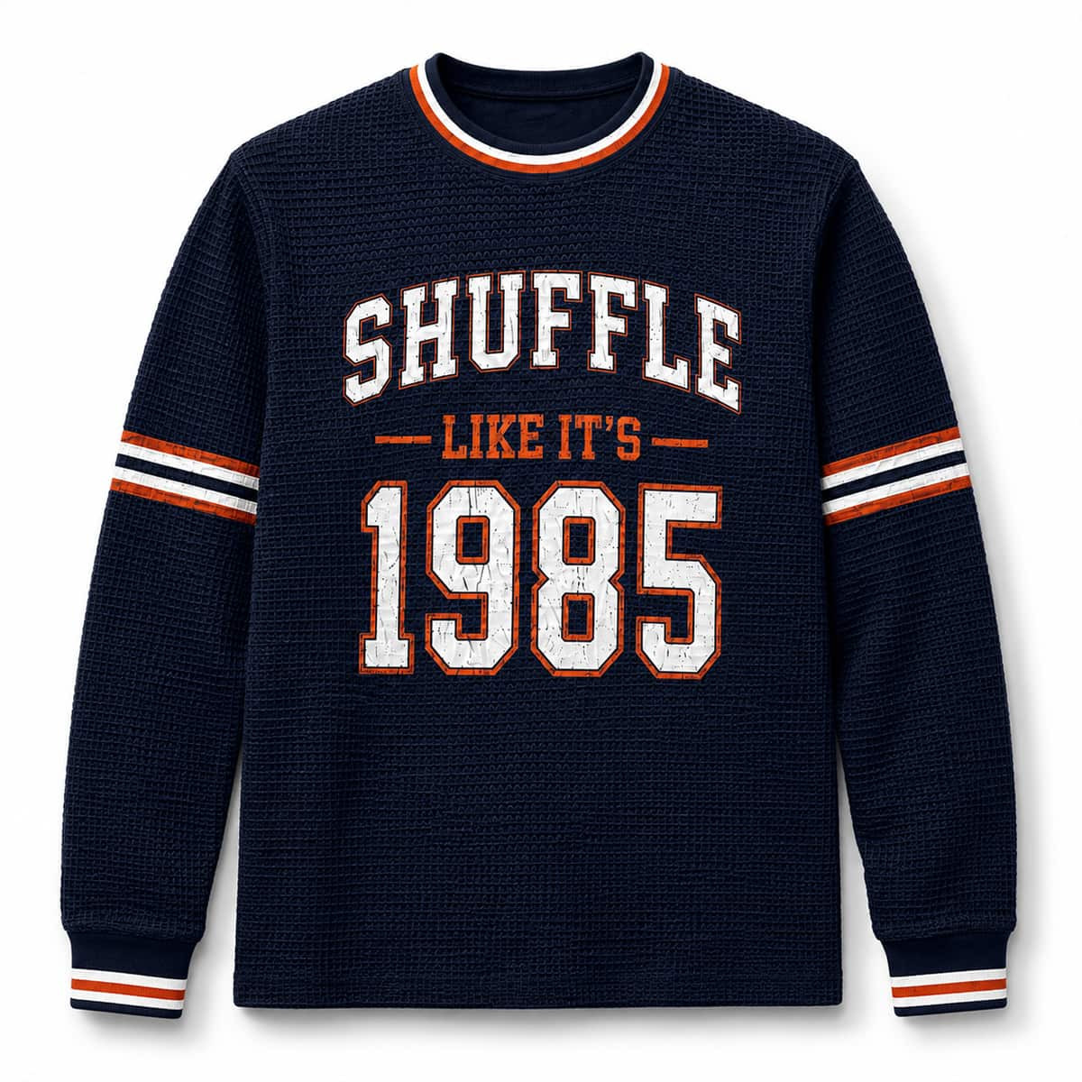 Bears Shuffle Like It's 1985 Waffle Long Sleeve T-Shirt Chicago Bears Merch Gifts For Fans - Kdjoy