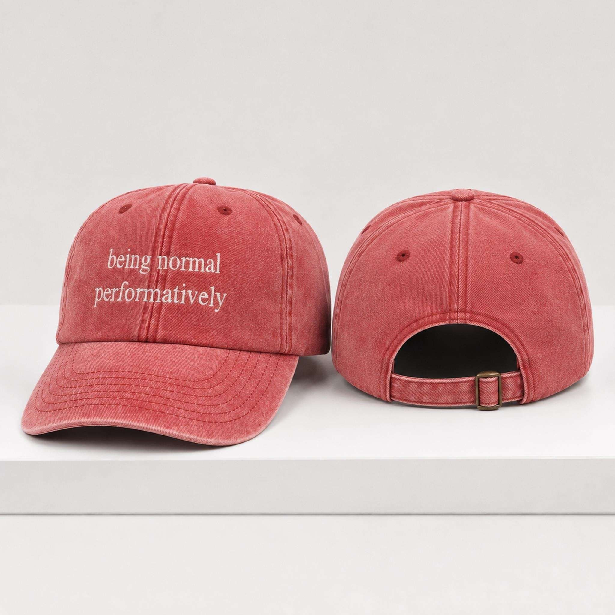 Being Normal Performatively 2026 Hat Embroidered Birthday Gift For Husband - Kdjoy