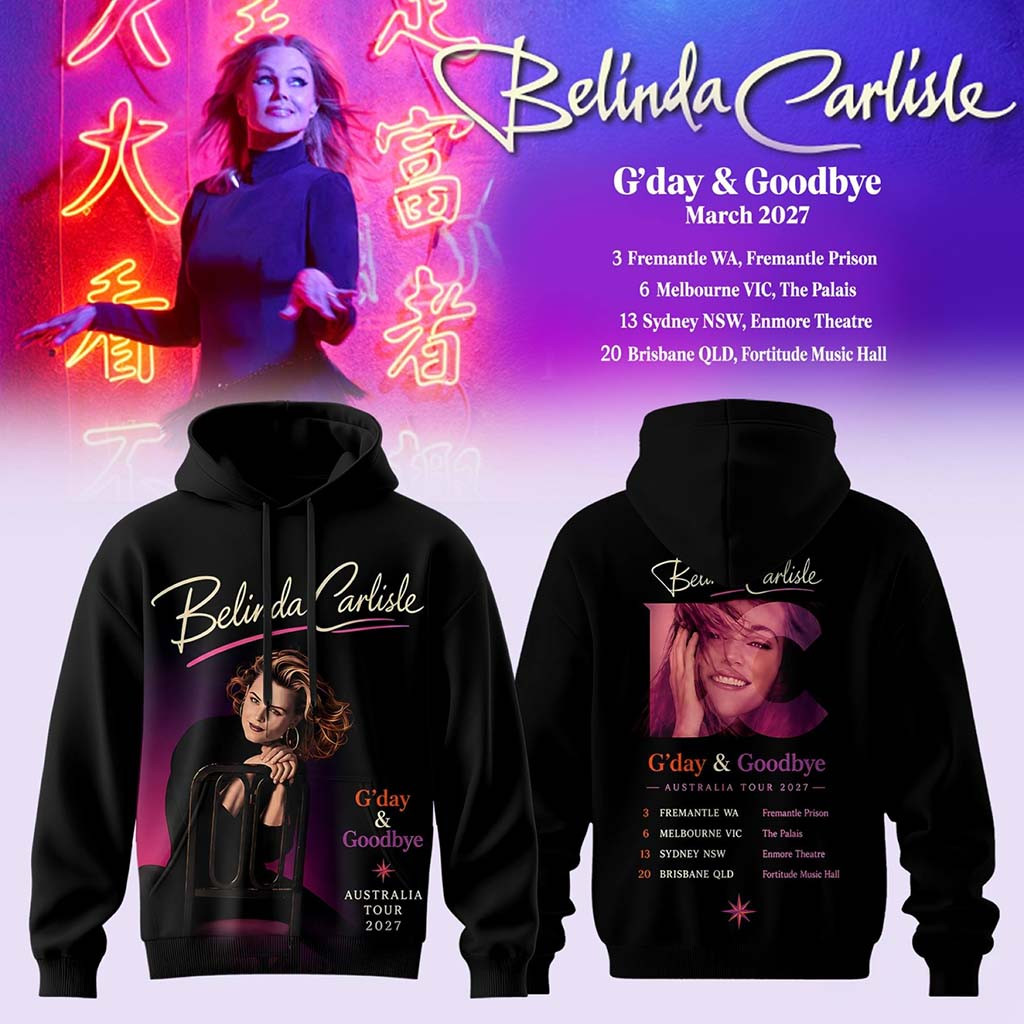 Belinda Carlisle G Day And Goodbye Australia Tour 2027 Hoodie Belinda Carlisle Merch Fan Gear - Kdjoy Belinda Carlisle G Day And Goodbye Australia Tour 2027 Hoodie Belinda Carlisle Merch Fan Gear - Kdjoy