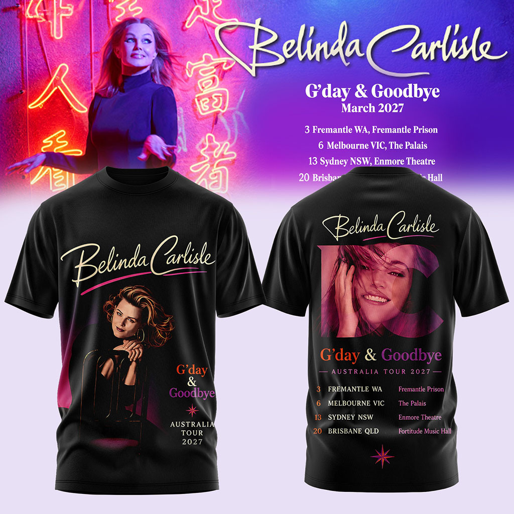 Belinda Carlisle Merch G'day And Goodbye Australia Tour 2027 T-Shirt Present For Music Lover Belinda Carlisle Merch G'day And Goodbye Australia Tour 2027 T-Shirt Present For Music Lover