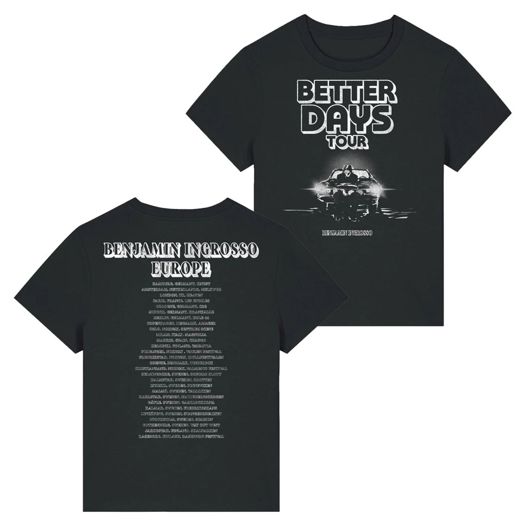 Benjamin Ingrosso Merch 2026 Better Days Black Car Tour T-Shirt Benjamin Ingrosso Concert Merch - Kdjoy Benjamin Ingrosso Merch 2026 Better Days Black Car Tour T-Shirt Benjamin Ingrosso Concert Merch - Kdjoy