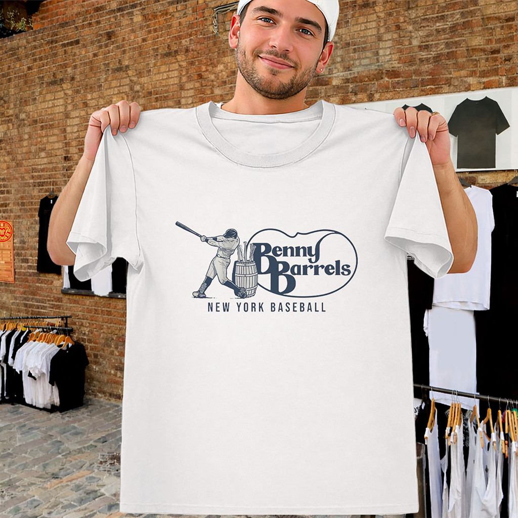 Benny Barrels Shirt Ben Rice NY Bronx Baseball T-Shirt White Best Gifts For Baseball Fans - Kdjoy