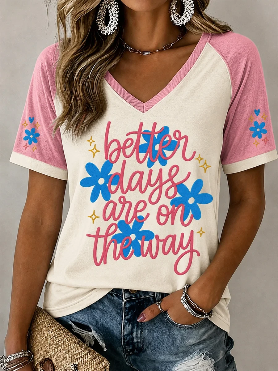 Better Days Are On The Way V-Neck Shirt Positive Gear Motivational Gifts - Kdjoy Better Days Are On The Way V-Neck Shirt Positive Gear Motivational Gifts - Kdjoy
