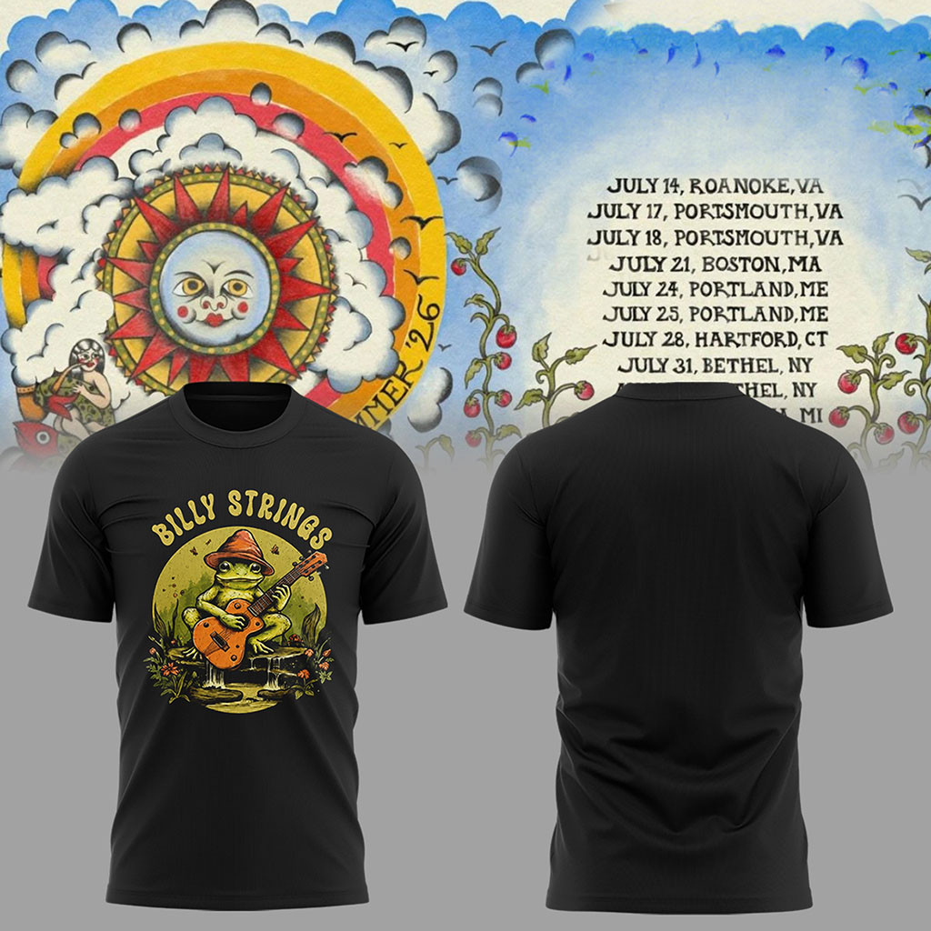 Billy Strings 2026 Tour Frog With Guitar T-Shirt Billy Strings Merch Present For Music Lovers - Kdjoy