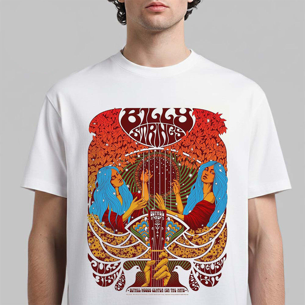 Billy Strings Bethel New York 2026 2 Night Event T-Shirt White Billy Strings Merch Gifts For Fan - Kdjoy