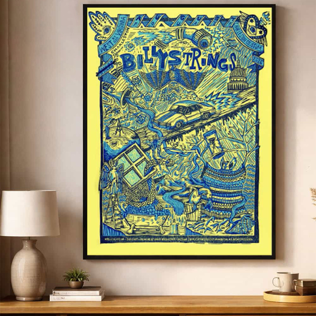 Billy Strings Charleston West Virginia Event Poster Billy Strings Merch Music Lovers Wall Art - Kdjoy