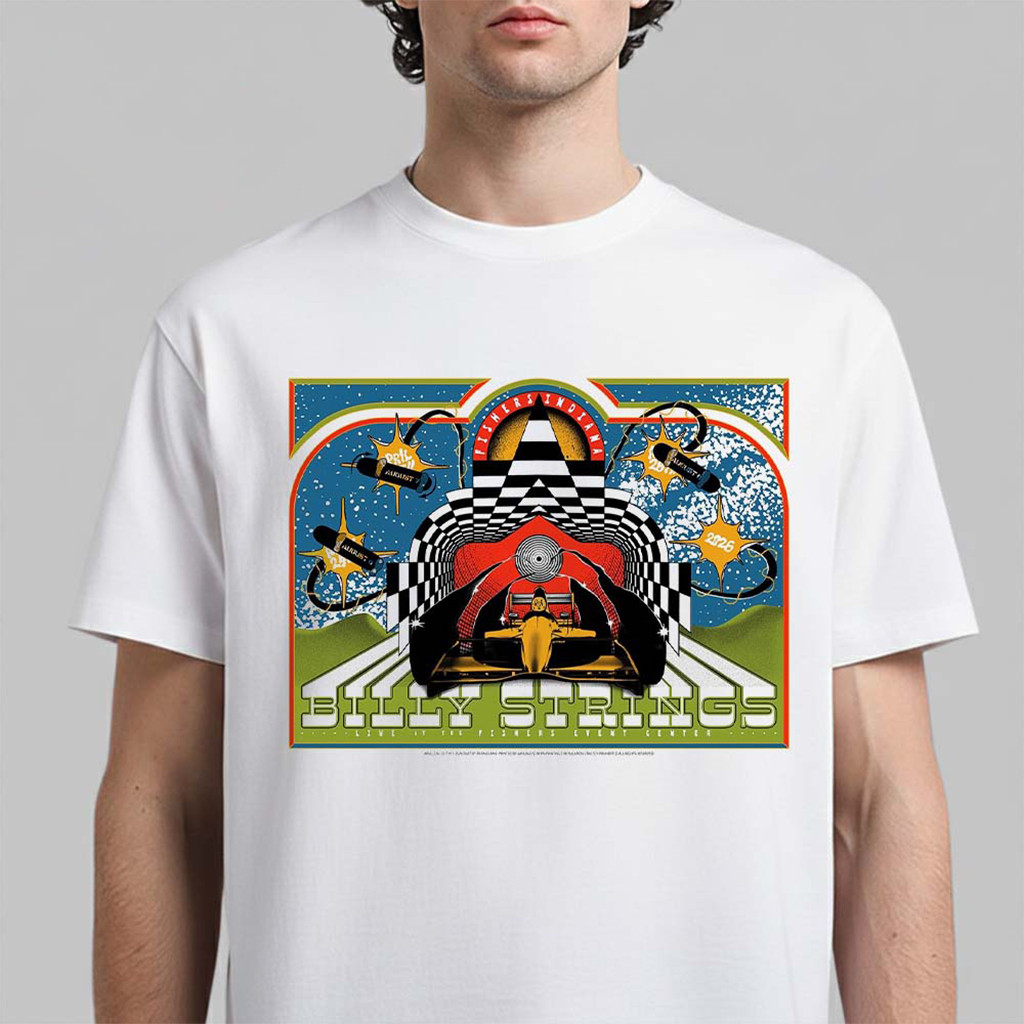 Billy Strings Fishers IN 2026 All Dates Poster T-Shirt White Billy Strings Merch Music Fan Gift - Kdjoy