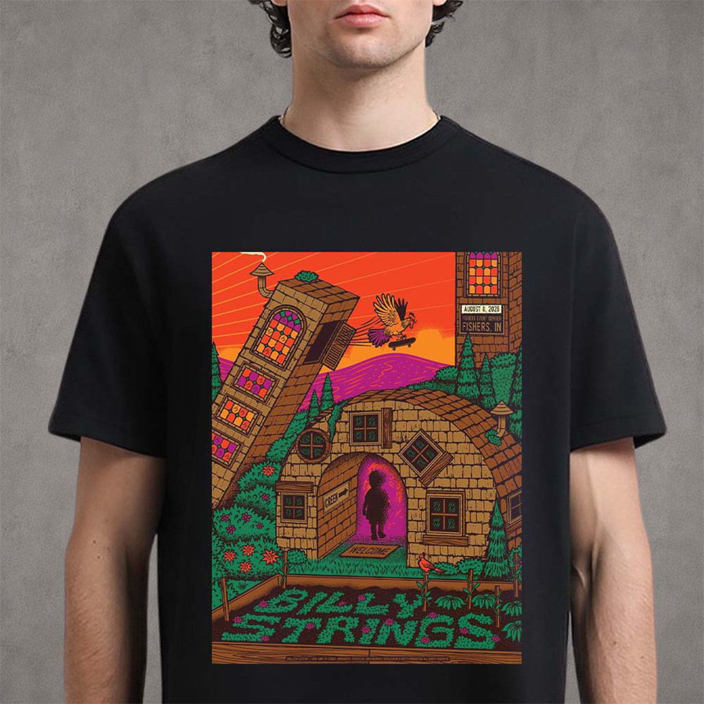 Billy Strings Fishers IN 2026 Night 3 Poster T-Shirt Black Billy Strings Merch Gift For Fans - Kdjoy