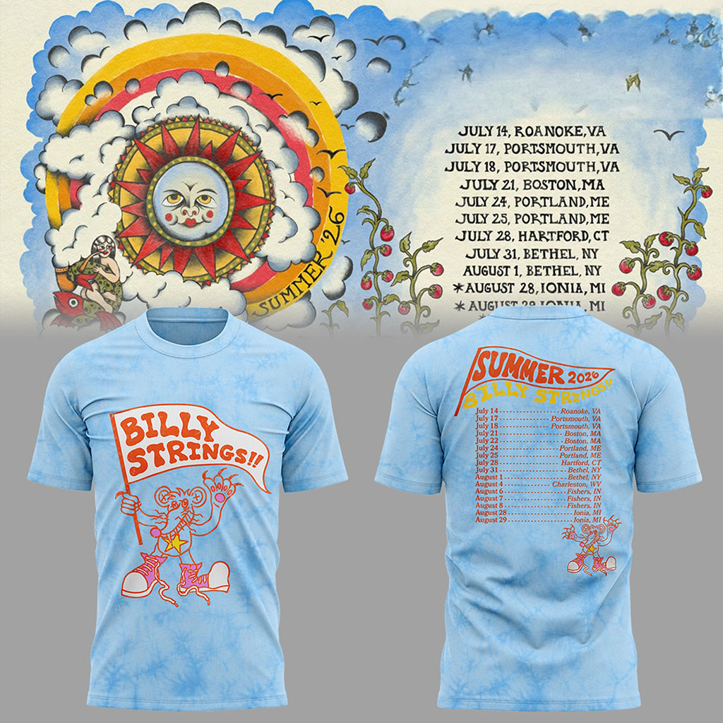Billy Strings Summer Tour 2026 The Sun Blue T-Shirt with Tour Dates Shirt Billy Strings Merch - Kdjoy