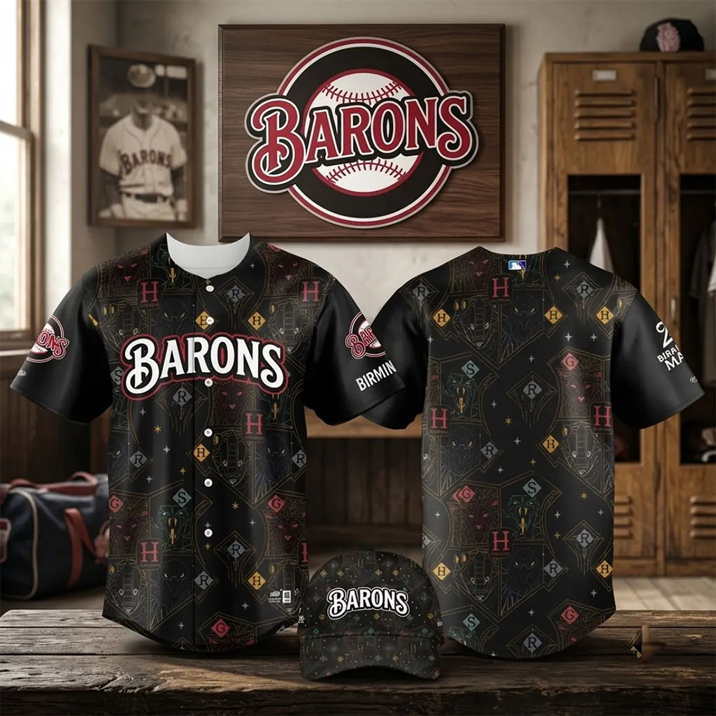 Birmingham Barons X Harry Potter Night Black Baseball Jersey Birmingham Barons Merch Fan Gifts - Kdjoy Birmingham Barons X Harry Potter Night Black Baseball Jersey Birmingham Barons Merch Fan Gifts - Kdjoy