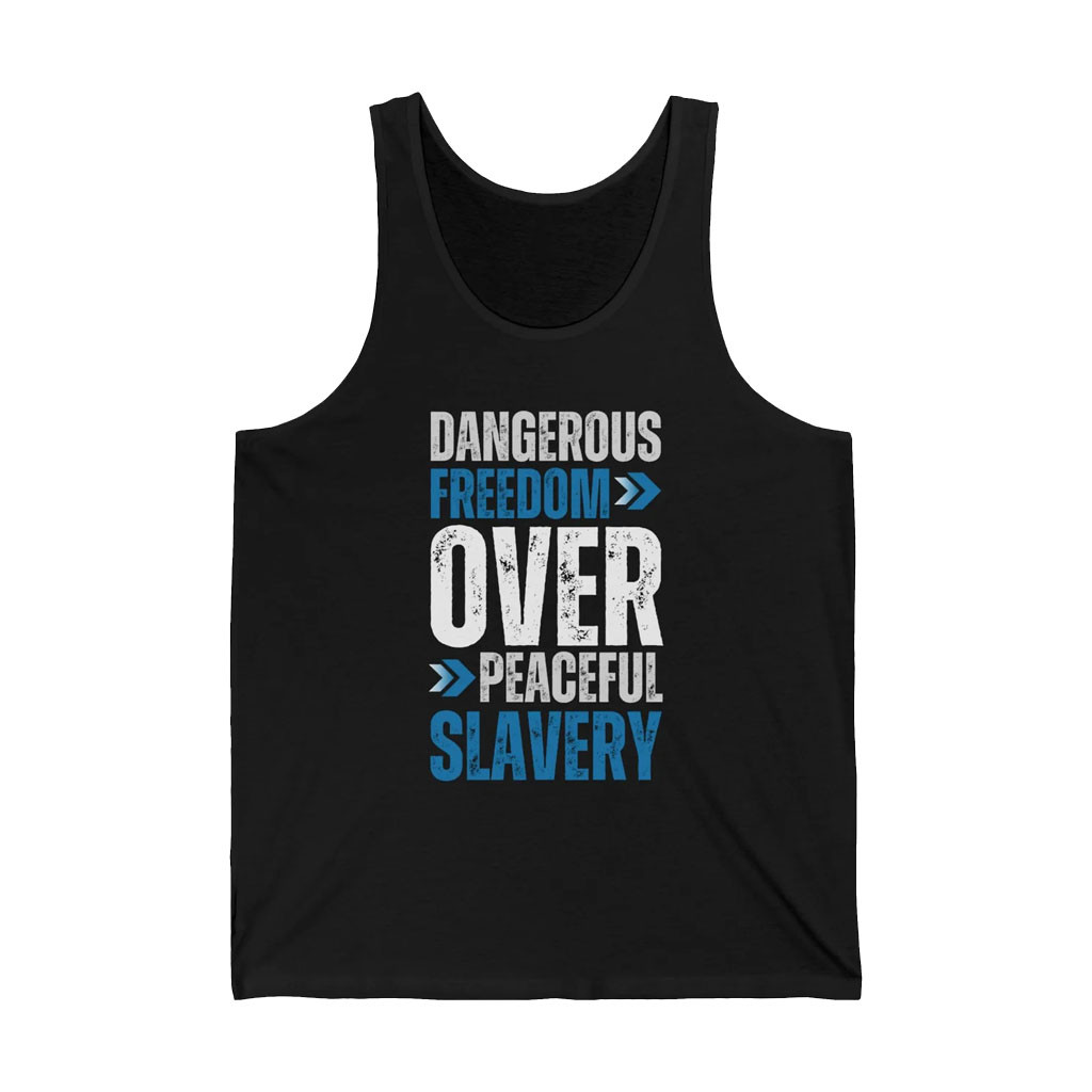 Black Guns Matter Merch 2026 Dangerous Freedom Over Peaceful Slavery Tank Top Gift Ideas - Kdjoy Black Guns Matter Merch 2026 Dangerous Freedom Over Peaceful Slavery Tank Top Gift Ideas - Kdjoy