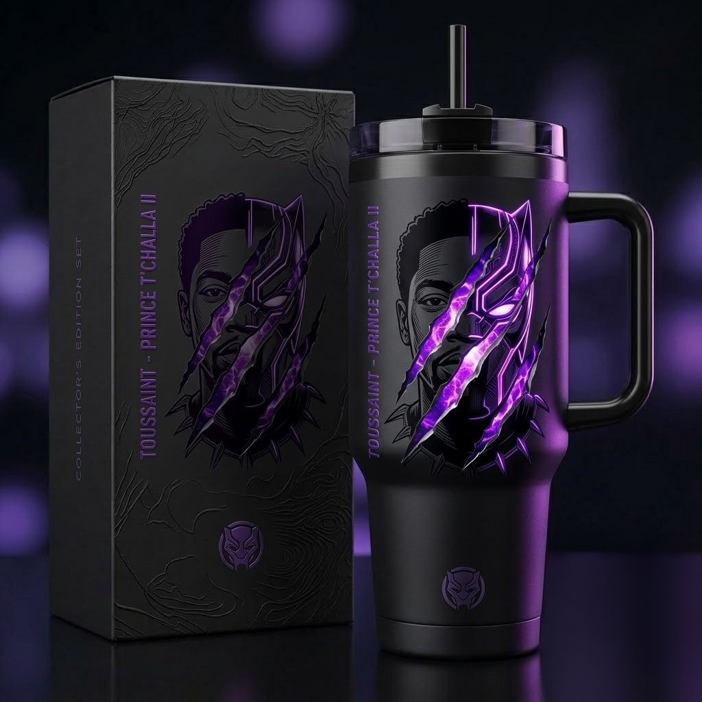 Black Panther Toussaint Prince T'Challa II Claw Mark Tumbler Black Panther Merch Gift For Him - Kdjoy Black Panther Toussaint Prince T'Challa II Claw Mark Tumbler Black Panther Merch Gift For Him - Kdjoy