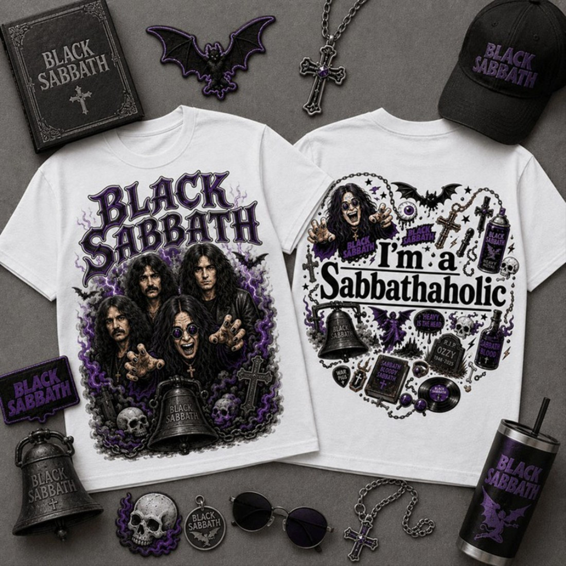 Black Sabbath Merch I'm A Sabbathaholic Heavy Metal Vintage Shirt Gifts For Music Lovers - Kdjoy