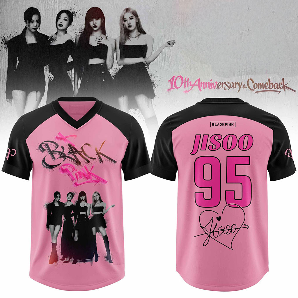 Blackpink 10th Anniversary Comeback Jersey Shirt #95 Jisoo Blackpink Merch Kpop Fan Gear - Kdjoy Blackpink 10th Anniversary Comeback Jersey Shirt #95 Jisoo Blackpink Merch Kpop Fan Gear - Kdjoy