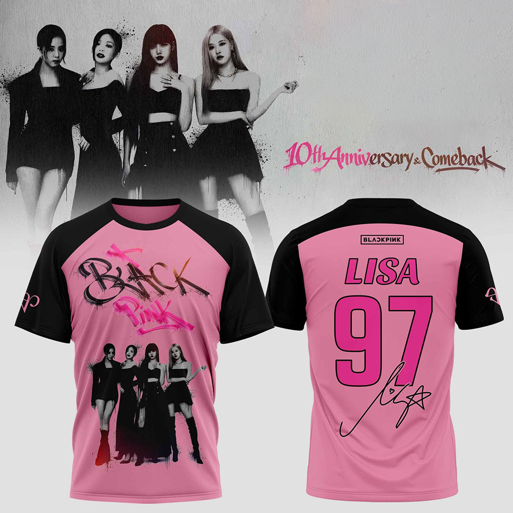 Blackpink 10th Anniversary Comeback T-Shirt #97 Lisa Blackpink Merch Best Gift For Kpop Fans - Kdjoy Blackpink 10th Anniversary Comeback T-Shirt #97 Lisa Blackpink Merch Best Gift For Kpop Fans - Kdjoy