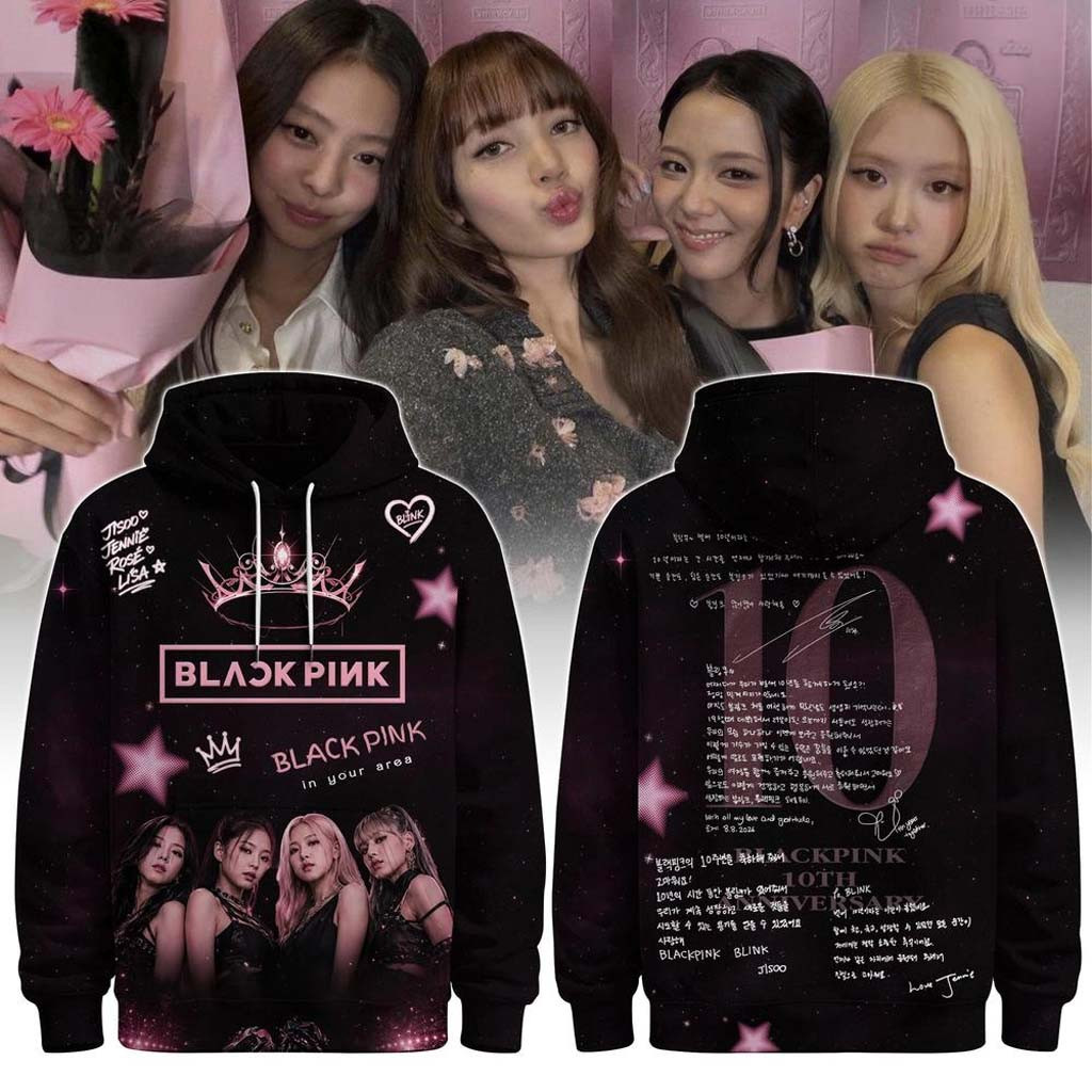 Blackpink 10Th Anniversary Merch 2026 Blackpink In Your Area Hoodie Present For Kpop Fans - Kdjoy