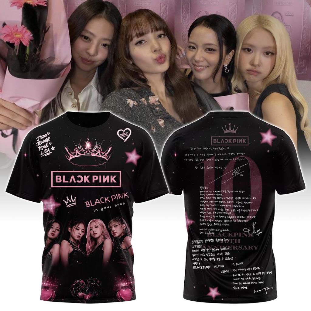 Blackpink 10Th Anniversary Merch 2026 Blackpink In Your Area T-Shirt Best Gifts For Kpop Fans Blackpink 10Th Anniversary Merch 2026 Blackpink In Your Area T-Shirt Best Gifts For Kpop Fans