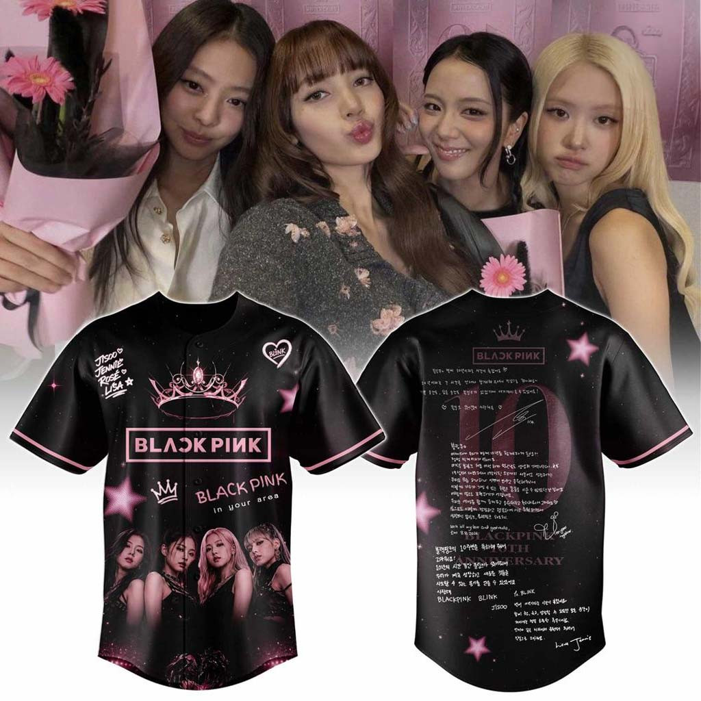 BLACKPINK X 10th Anniversary 2026 Baseball Jersey Blackpink In Your Area Merch Kpop Fan Gifts