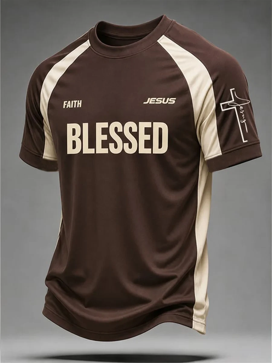 Blessed T-Shirt Jesus Faith Attire Gifts For Religious Present For Men - Kdjoy Blessed T-Shirt Jesus Faith Attire Gifts For Religious Present For Men - Kdjoy