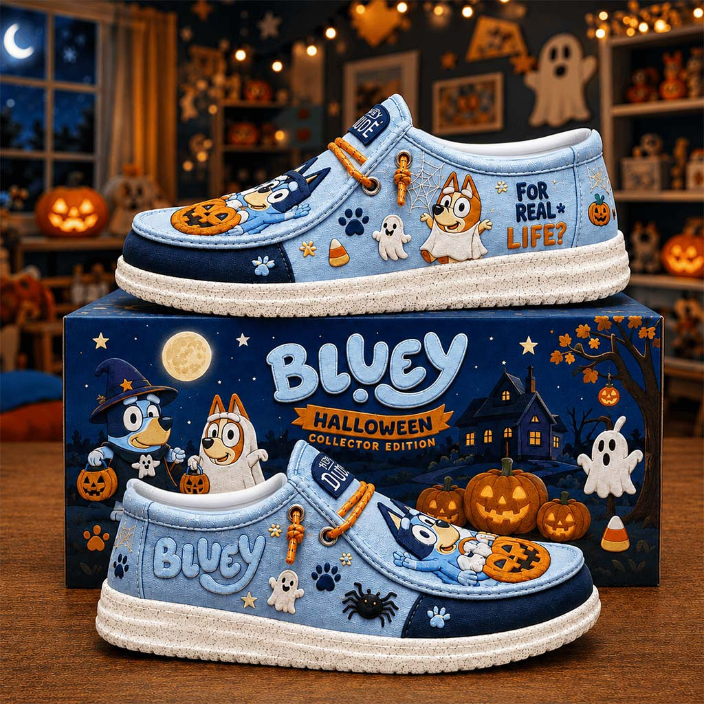 Bluey Halloween For Real Life Shoes Bluey Merch Cute Halloween Gifts For Friends - Kdjoy Bluey Halloween For Real Life Shoes Bluey Merch Cute Halloween Gifts For Friends - Kdjoy