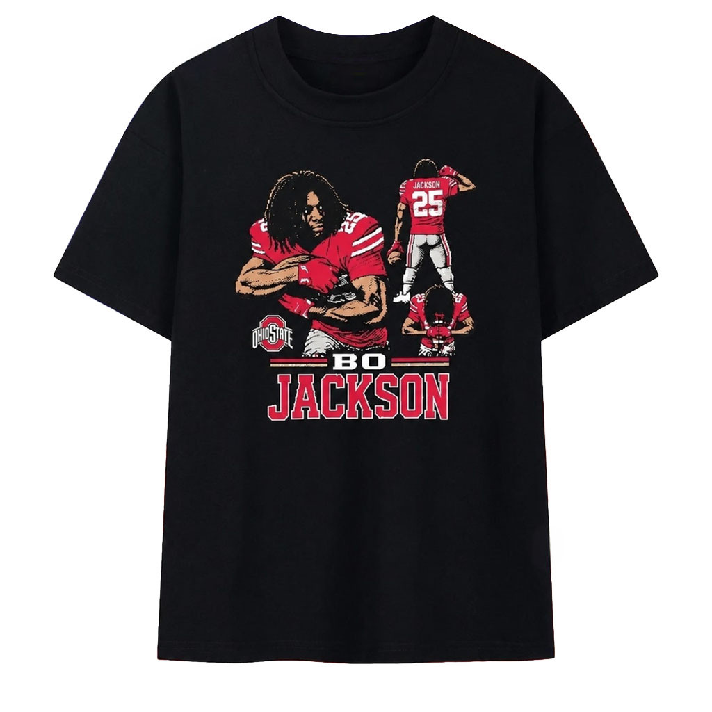Bo Jackson Ohio State Buckeyes 25 Pixel Art T-Shirt Buckeyes Merch Gift For Football Fans - Kdjoy
