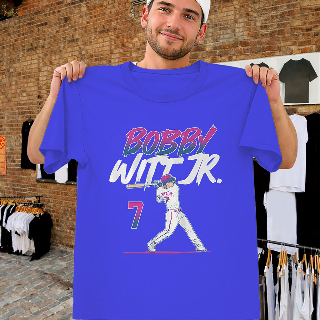 Bobby Witt Jr Shirt Slugger Swing Number 7 Royals T-Shirt Kansas City Royals Merch Fan Gifts