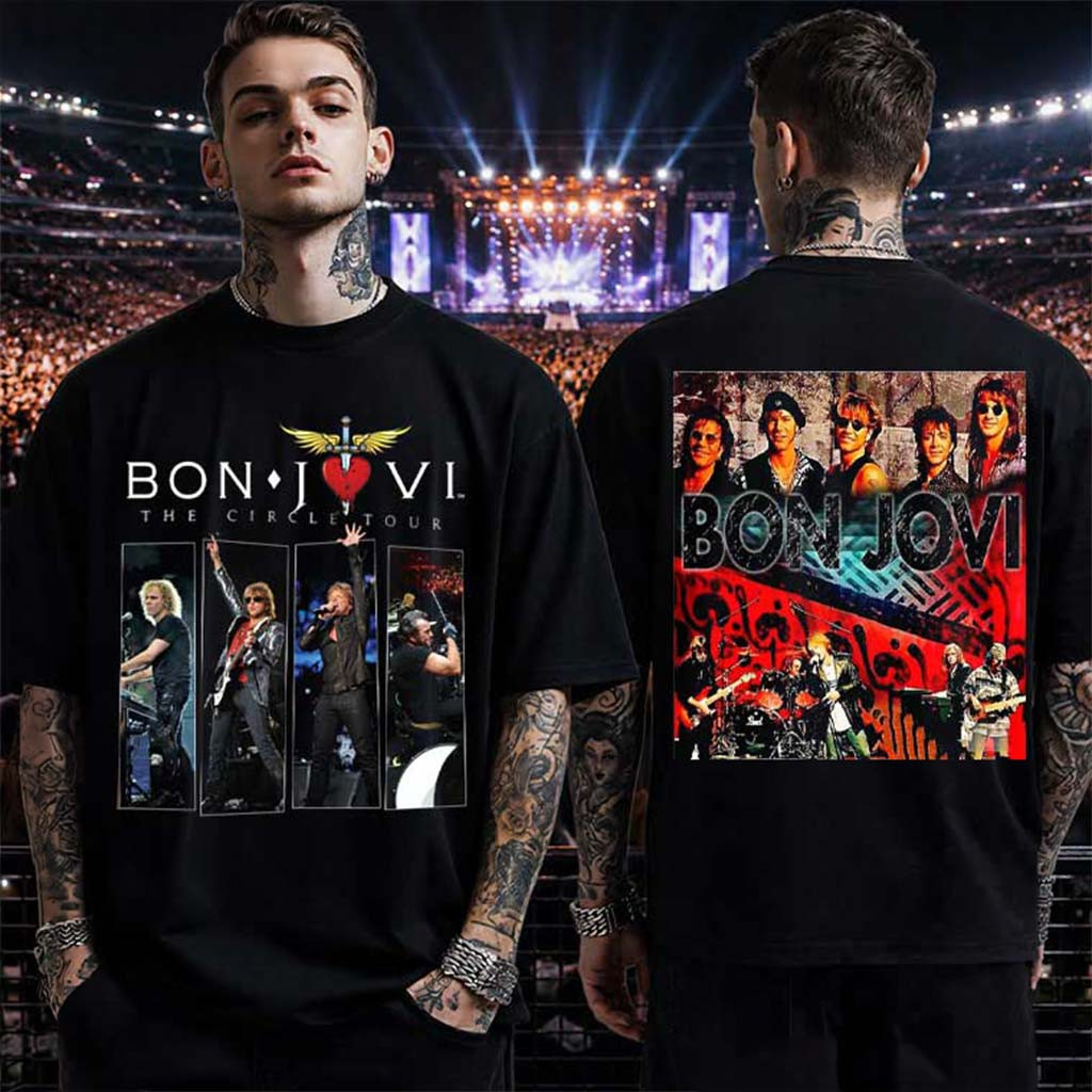Bon Jovi Forever Tour Merch 2026 Bon Jovi The Circle Tour T-Shirt Concert Rock Band Fan Gear