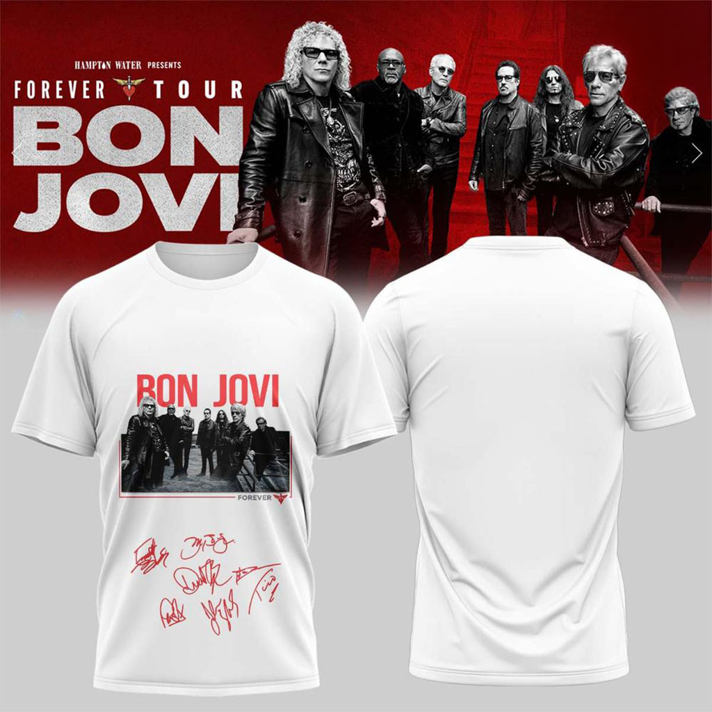 Bon Jovi Forever Tour T-Shirt Bon Jovi Merch Best Gifts For Music Lovers - Kdjoy