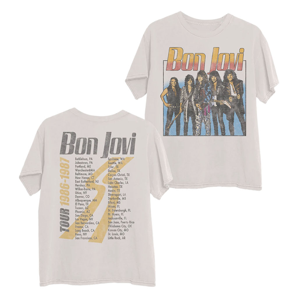 Bon Jovi Merch 2026 Slippery When Wet Tour Retro T-Shirt Cool Gifts For Rock Lovers - Kdjoy Bon Jovi Merch 2026 Slippery When Wet Tour Retro T-Shirt Cool Gifts For Rock Lovers - Kdjoy