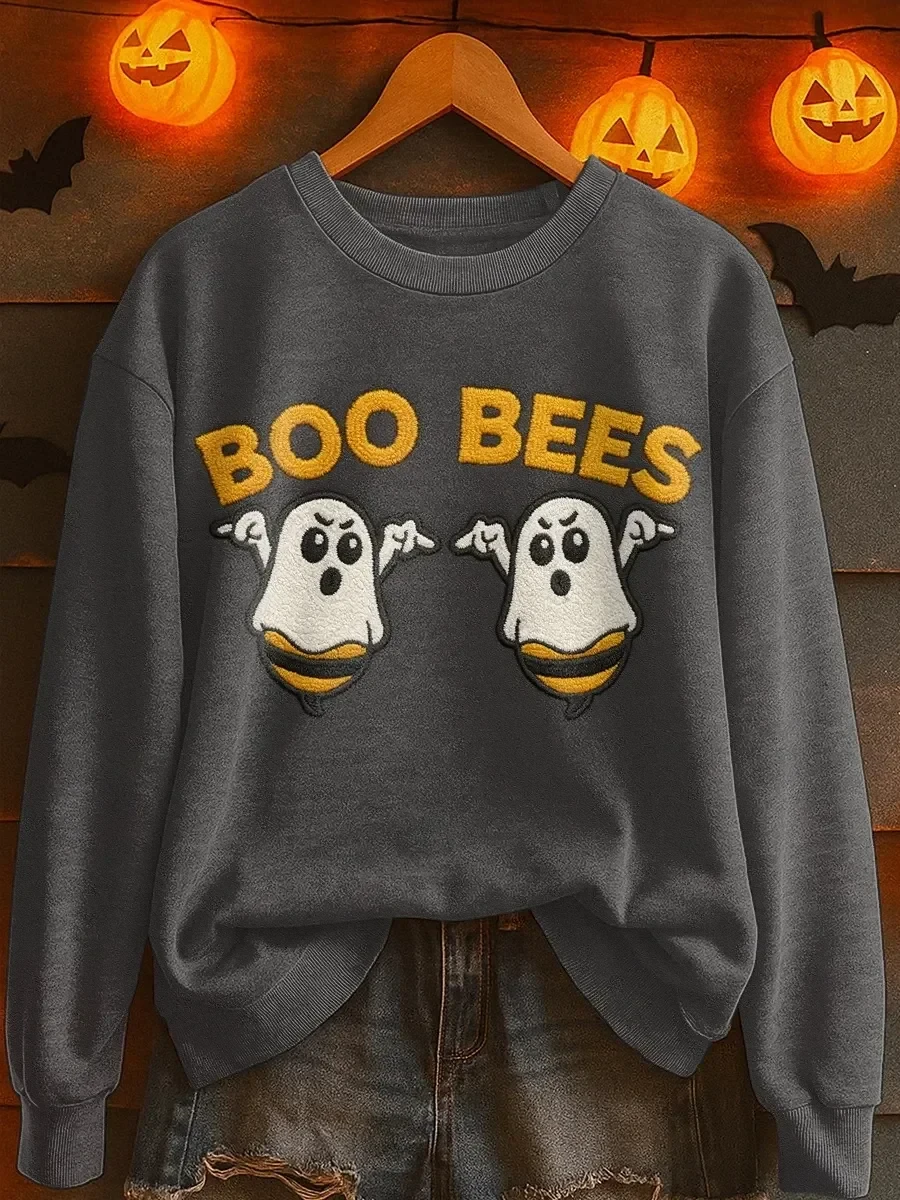 Boo Bees Sweatshirt Halloween Ghost Clothing Best Birthday Gift For Wife - Kdjoy