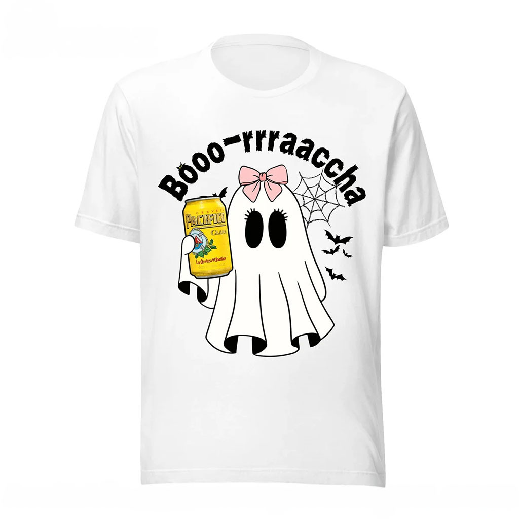 Boo-Rrraaccha X Pacifico T-Shirt Kawaii Ghost Shirt Halloween Outfits Gifts For Best Friends - Kdjoy