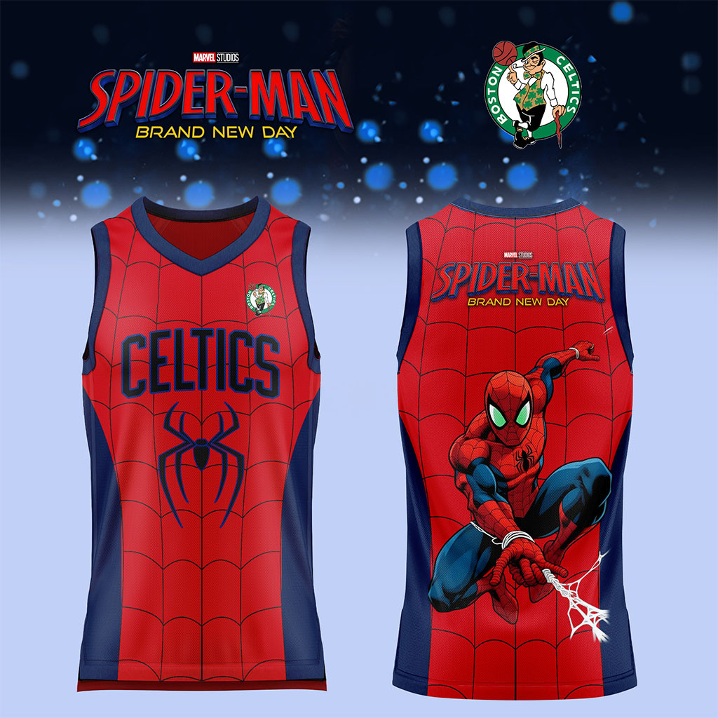 Boston Celtics X Spider-Man Brand New Day 2026 Special Jersey Boston Celtics Merch Fan Gifts - Kdjoy Boston Celtics X Spider-Man Brand New Day 2026 Special Jersey Boston Celtics Merch Fan Gifts - Kdjoy