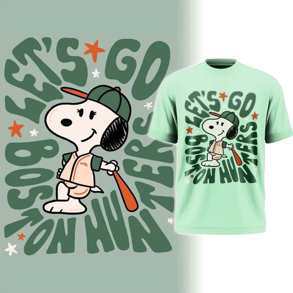 Boston Hunters WPBL X Snoopy 2026 Special Shirt Boston Hunters Merch Gift For Baseball Fans - Kdjoy Boston Hunters WPBL X Snoopy 2026 Special Shirt Boston Hunters Merch Gift For Baseball Fans - Kdjoy