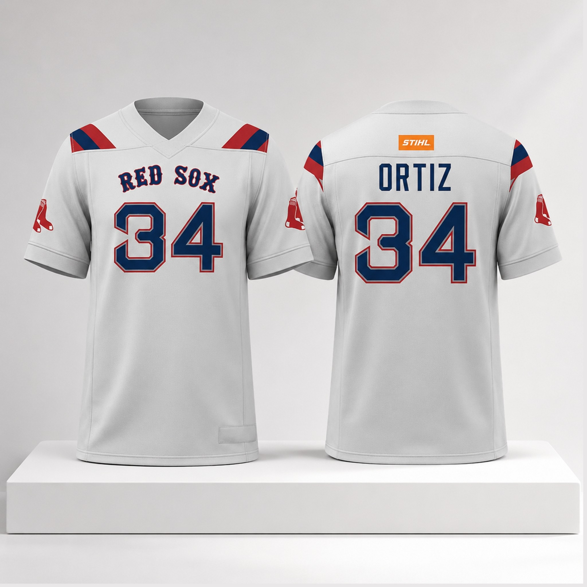 Boston Red Sox David Ortiz #34 Football Jersey 2026 Red Sox Merch Best Gifts For Baseball Fans - Kdjoy