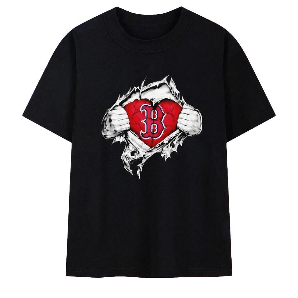 Boston Red Sox Heart Ripped Chest Shirt Red Sox Merch Game Day Outfits Baseball Gifts - Kdjoy Boston Red Sox Heart Ripped Chest Shirt Red Sox Merch Game Day Outfits Baseball Gifts - Kdjoy