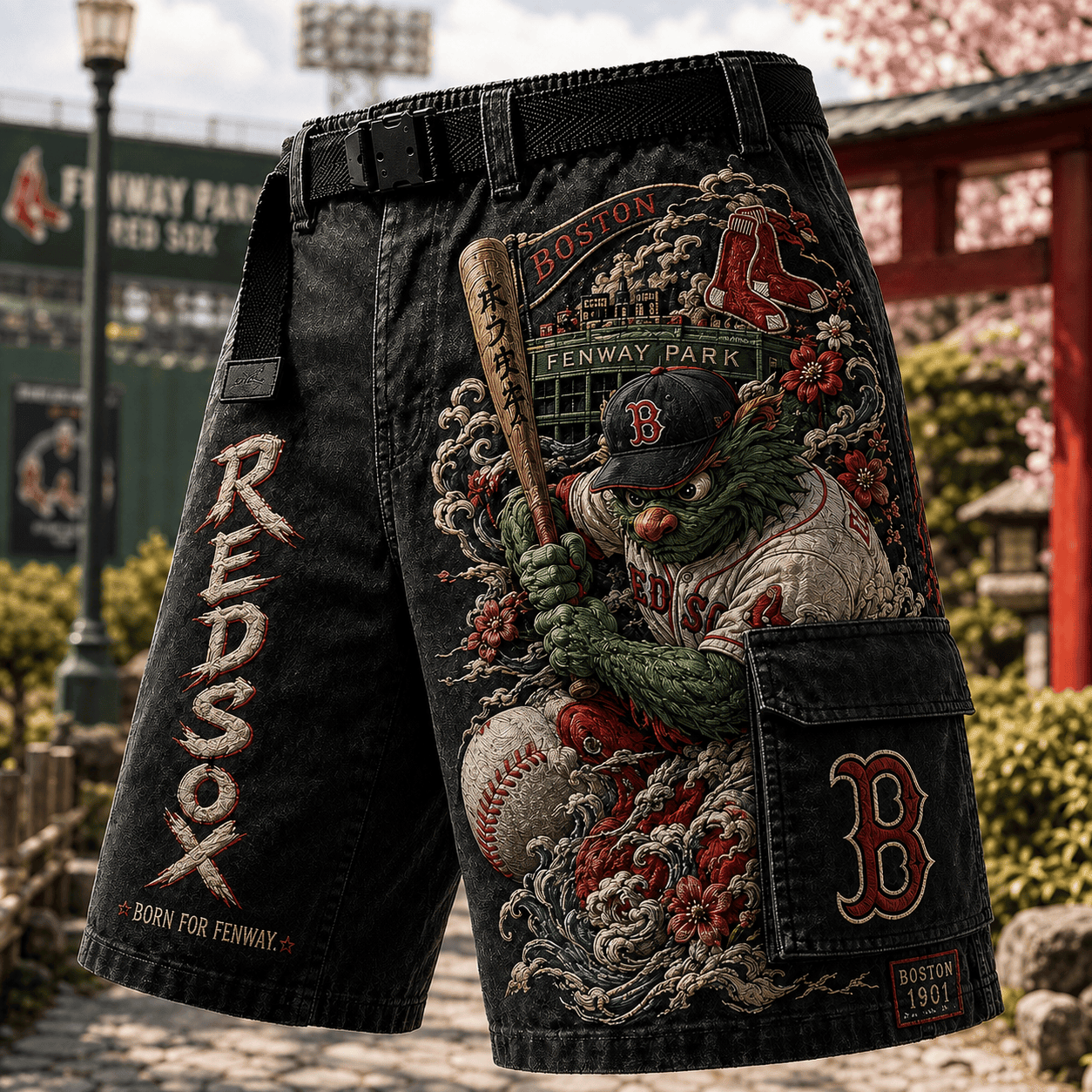 Boston Red Sox Merch Born For Fenway Shorts Gifts For Baseball Fans - Kdjoy