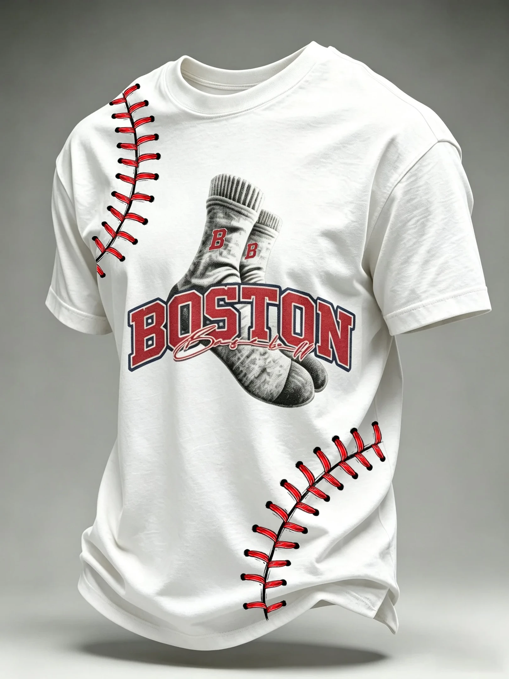 Boston Red Sox Merch Boston Baseball T-Shirt White Presents For Baseball Fans - Kdjoy