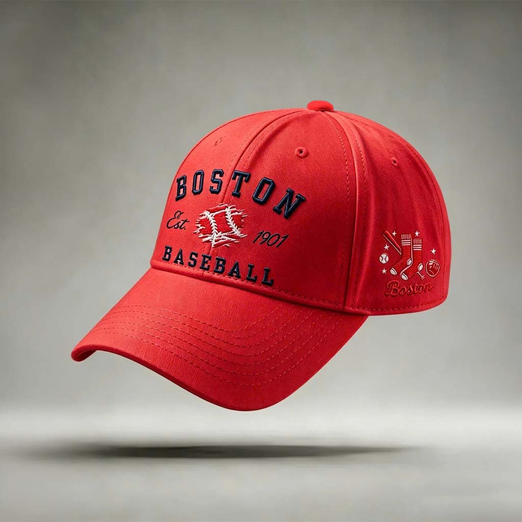 Boston Red Sox Merch Boston Est 1901 Baseball Hat Embroidered Baseball Enthusiast Gifts - Kdjoy